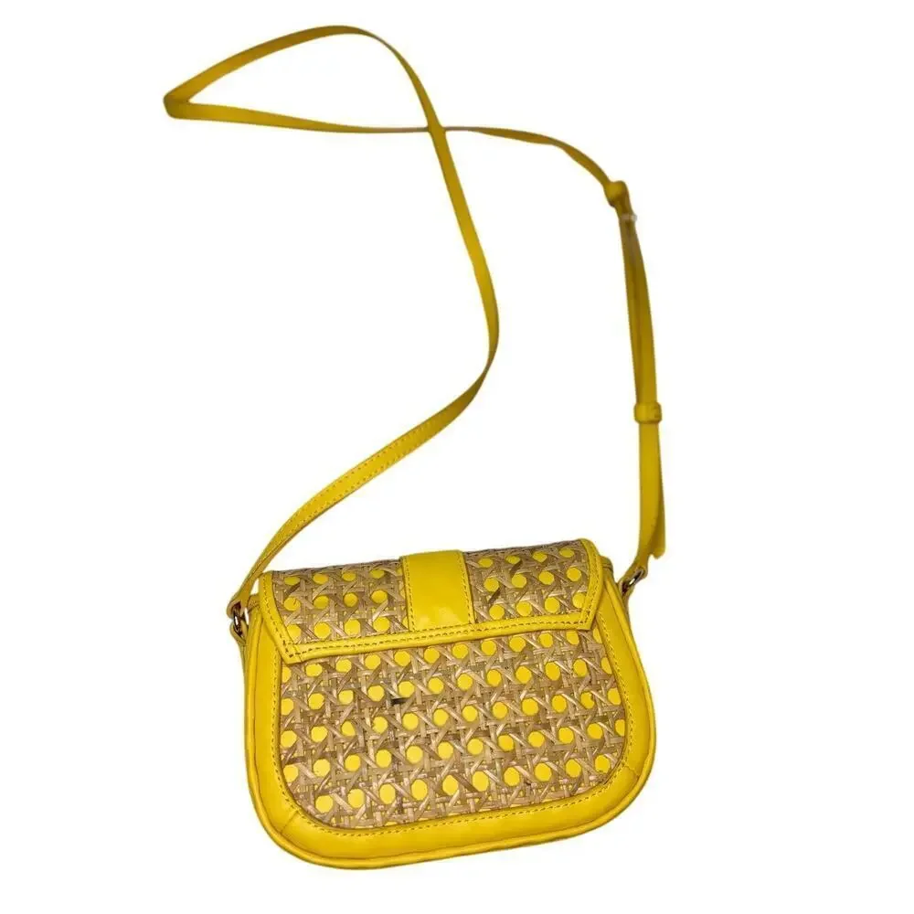 Talbots Yellow Bow and Basket Weave Crossbody Purse | Dressy | Party | Summer